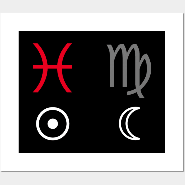 Pisces Sun Virgo Moon Zodiac Sign Wall Art by Horosclothes